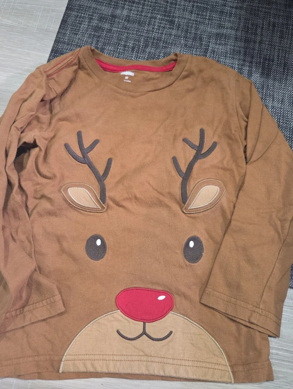 Gymboree Brown Reindeer Hoodie & Tee Set